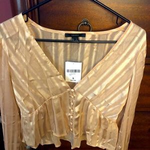 Gold striped blouse  Forever 21 ladies size small tags on never worn
